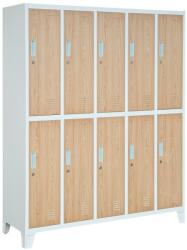 Jan Nowak® BARTEK 1342 fém öltözőszekrény - fehér test, sonoma tölgy ajtók - összeszerelt (1341-2)