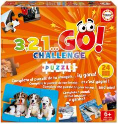 Educa Joc de societate Puzzle 3, 2, 1. . . Go! Challenge Educa 24 imagini 144 piese în engleză spaniolă franceză de la 6 ani (EDU19390)