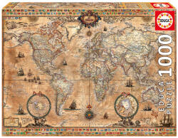 Educa Puzzle Antique World Map Educa 1000 piese de la 12 ani (EDU15159) Puzzle