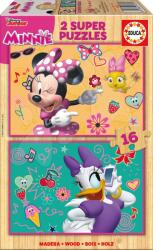 Educa Puzzle din lemn Minnie Happy helpers Educa Disney 2*16 piese de la 4 ani (EDU17623) Puzzle