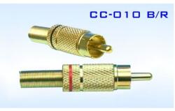 Royal Конектор Royal F-841 GOLD Black, чинч RCA(м), за монтаж към кабел, метален, позлатен с черна ивица