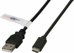 EFB-Elektronik Prémium USB-A apa - USB-C 2.0 Adat kábel - Fekete (1m) (K5258SW.1)