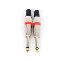 Royal Конектор кит 2 броя F-071, stereo jack 6.3mm мъжки, за монтаж към кабел, метален, сребрист