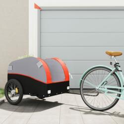 vidaXL fekete-narancssárga vas kerékpár-utánfutó 45 kg (94131) - vidaxl