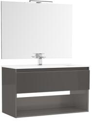 GALA Set mobilier de baie suspendat, cu un sertar, un raft, lavoar ceramic si oglinda cu iluminare, Gala Daily 1C-1H 7917401 (7917401)