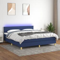 vidaXL kék szövet rugós és LED-es ágy matraccal 180 x 200 cm (3133819) - vidaxl