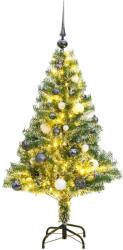 vidaXL műkarácsonyfa 150 LED-del, gömbszettel és hópehellyel 150 cm (3210100)