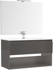 Gala Set mobilier de baie suspendat, cu un sertar, un raft, lavoar ceramic si oglinda cu iluminare, Gala Daily 1C-1H 7917630 (7917630)