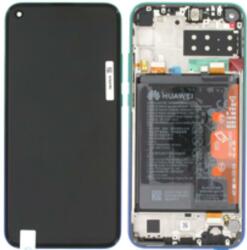 Huawei 02353FMX Gyári Huawei P40 Lite E / Y7p Aurora kék LCD kijelző érintővel kerettel előlap + akkumulátor (02353FMX)