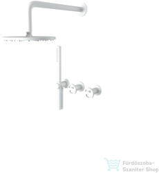 Bugnatese MILLENOVECINQUANTA falsík alatti zuhanyrendszer 22, 5 cm-es esőztetővel, belső egységgel, zuhanyszettel, matt fehér 4601HBI (4601HBI)