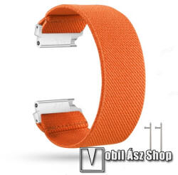  Okosóra szíj - szövet, sztreccses, 145mm hosszú, 20mm széles, 160mm-től 210mm-es méretű csuklóig ajánlott - NARANCSSÁRGA - SAMSUNG Galaxy Watch 42mm / Amazfit GTS / HUAWEI Watch GT 2 42mm / Galaxy Wat