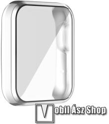 Xiaomi Mi Watch Lite, Xiaomi Redmi Watch, Okosóra szilikon védőtok, előlapvédős, Galvanizált Ezüst