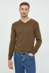 Sisley gyapjúkeverék pulóver könnyű, férfi, zöld - zöld S