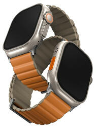 Uniq Revix Premium mágneses szilikon szíj Apple Watch 42/44/45/49mm, narancs/khaki (UNIQ-45MM-REVPSORGKAK) - redmobilshop