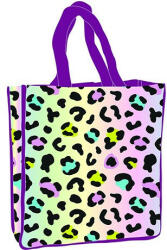 Leopárd mintás hologrammos bevásárló táska, shopping bag 34 cm (ARJ059248A)
