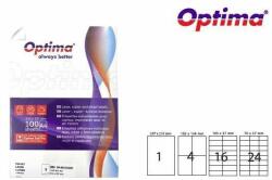Optima Etichete color autoadezive 4/A4, 105 x 148 mm, 100 coli/top, Optima - galben (OP-404105148-YE) - officeclass