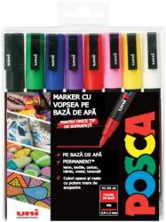 uni Set 8 Markere Uni Posca Mitsubishi, PC-3M, Fine Tip Pen, Culori Baza