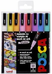 uni Set 8 Markere Uni Posca Mitsubishi, PC-3M, Fine Tip Pen, Culori Pastel