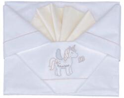 Andy & Helen Set Lenjerie Patut 3 Piese, Crem cu Unicorn D23 Andy & Helen Crem