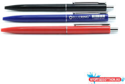 BLUERING Golyóstoll 0, 8mm, nyomógombos műanyag piros test, Bluering(R) Z3, írásszín piros (BR897633TAR)