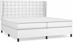vidaXL Fehér műbőr rugós ágy matraccal 200 x 200 cm (3129052) - pepita