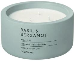Blomus (Германия) Ароматна свещ BLOMUS FRAGA с аромат Basil & Bergamot - Ø13 х 6.5 см - цвят синьо-сив (BLOMUS 66451)