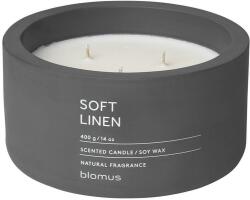 Blomus (Германия) Ароматна свещ BLOMUS FRAGA с аромат Soft Linen - Ø13 х 6.5 см - цвят магнитно сиво (BLOMUS 65958)