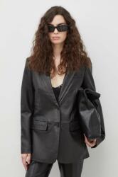 The Kooples sacou de piele culoarea negru, un singur rand de nasturi, neted 9BYX-KUD1L1_99X