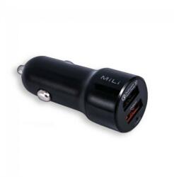 MiLi Smart Pro Qualcomm QC 3.0 30 Watt-os dual USB-s autós szivargyújtó gyorstöltő (MILI-HC-C30-02)