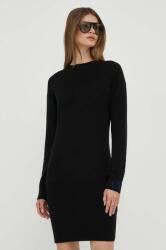 Giorgio Armani gyapjú ruha fekete, midi, egyenes - fekete XS