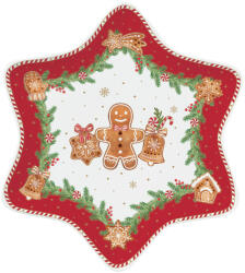 Easy Life Nuova R2S Porcelán csillagtálca 22, 5cm, dobozban, Fancy Gingerbread