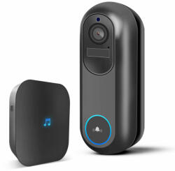 Delight akkumulátoros smart videó kaputelefon szett MicroUSB Wi-Fi fekete (55387BK)