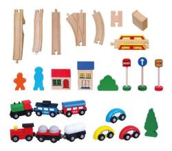 Viga Toys Set de trenulete din 49 de piese (56304) - orasuljucariilor Trenulet