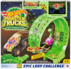 Mattel Hot Wheels Monster Truck Pista Cascadorilor In Bucla Fosforescenta (mthbn02) - orasuljucariilor