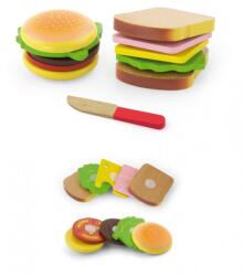 Viga Toys Set hamburger si sandvis din lemn, Viga (50810VG) - orasuljucariilor Bucatarie copii
