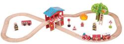 Bigjigs Toys Set cu trenuletul pompierilor (BJT037) - orasuljucariilor