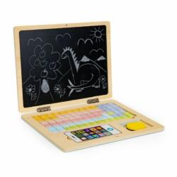 Eco Toys Laptop educational din lemn cu magnet si taste din lemn Ecotoys G068 - Alb (EDIG068WHITE) - orasuljucariilor