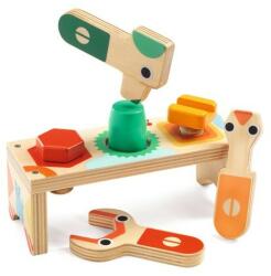 DJECO Jucarii Montessori Banc de lucru cu suruburi, Bricolou Djeco (DJ06418) Set bricolaj copii