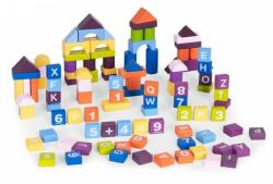 Eco Toys Set educational cu blocuri din lemn, 108 piese, Ecotoys ME434 (EDIME434)