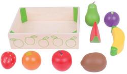 Bigjigs Toys Cutiuta cu fructe din lemn (BJ476) - orasuljucariilor Bucatarie copii
