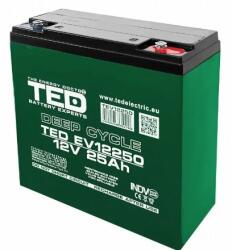 Ted Electric Acumulator GEL pentru vehicule electrice 12V 25Ah AGM VRLA TED1225EV Deep Cycle TED Electric TED003782 (baterie reincarcabila) E055 (TED003782 / TED1225EV 12V 25Ah)