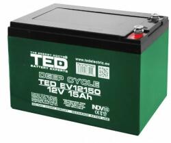 Ted Electric Acumulator pentru vehicule electrice 12V 15Ah AGM VRLA Deep Cycle TED003775 TED1215EV (baterie reincarcabila) (TED003775 / TED1215EV 12v 15Ah)