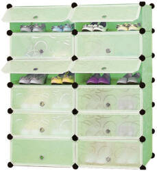 Hoppline Műanyag elemes cipőtároló szekrény, zöld (HOP1001016-3)