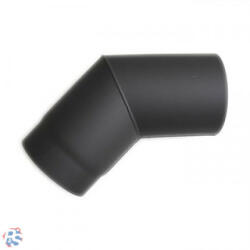 Totya Acél 45 fokos füstcső, átmérő 200mm, vegyestüzelésű kazánhoz, vastagfalú (2mm), fekete