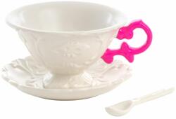 Seletti Teáscsésze csészealjjal és kanállal I-WARES, fuchsia, Seletti (SLT09858FUC)