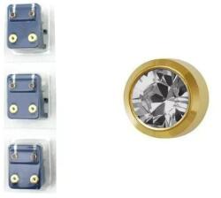Caflon Fülbevaló Belőhető 4mm - Arany Kerek - Black Diamond 1pár