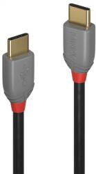 Lindy USB 2.0 Type C Összekötő Fekete 3m 36873 (36873)