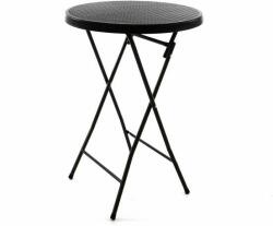 Garthen Kerti bárasztal kerek rattan utánzat 110 cm fekete (GM34522)
