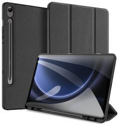 Dux Ducis DOMO Series Luxury Smart Wake Sleep PU+TPU Trifold állványos fliptok, védőtok Samsung X710, X716 Galaxy Tab S9, fekete
