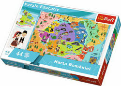 Trefl Puzzle Trefl Educational 44 Cu Harta Romaniei (15543) - typec